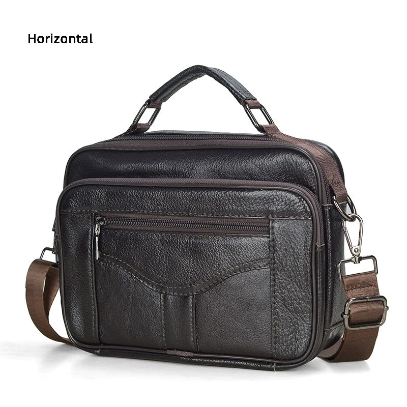 Genuine  Leather Messenger Bag for Business & iPad Tote
