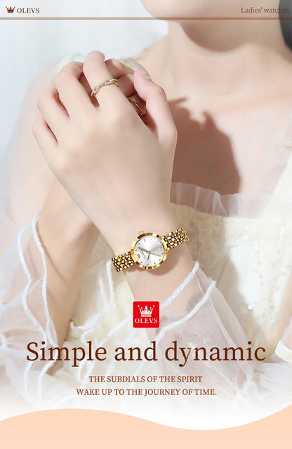 Elegant Waterproof Quartz Timepiece Luxury Gold Women's Watch