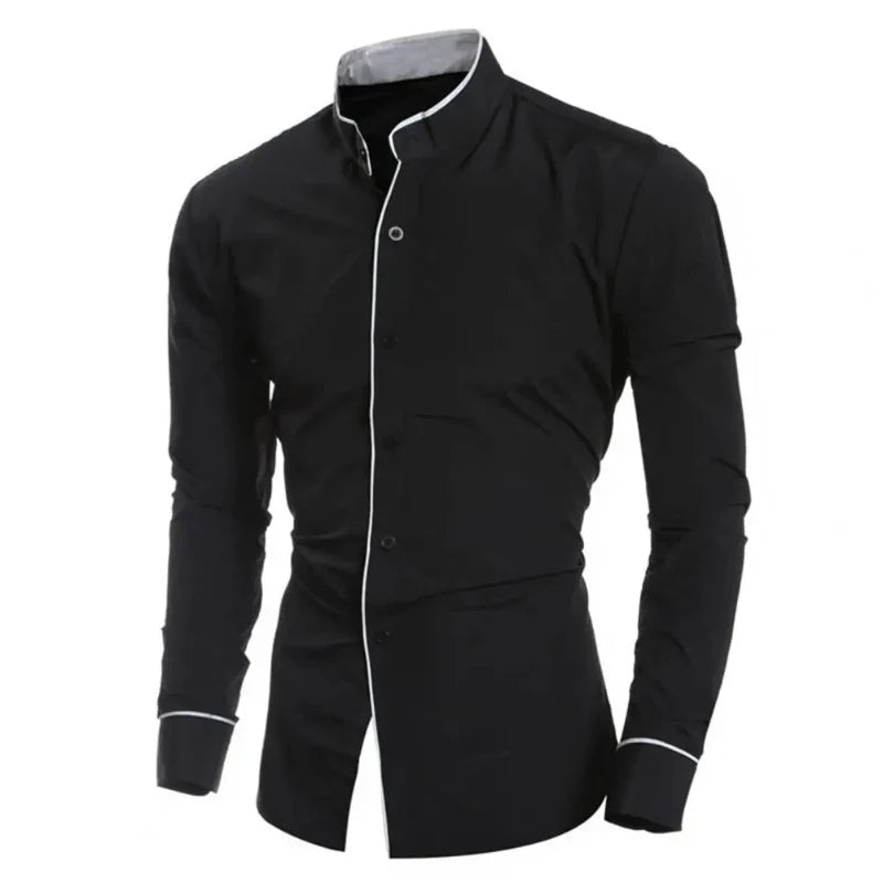 Stylish Autumn Meeting Wear Formal Contrast Color Men’s Shirt