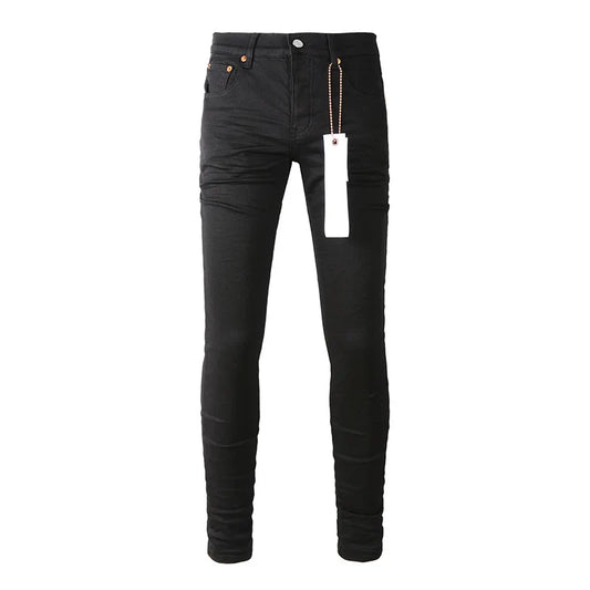 Black Distressed Skinny Stretch Ripped Jeans