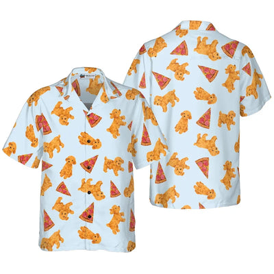 3D Pizza Print Hawaiian Unisex Beach Party Short Sleeve Shirt