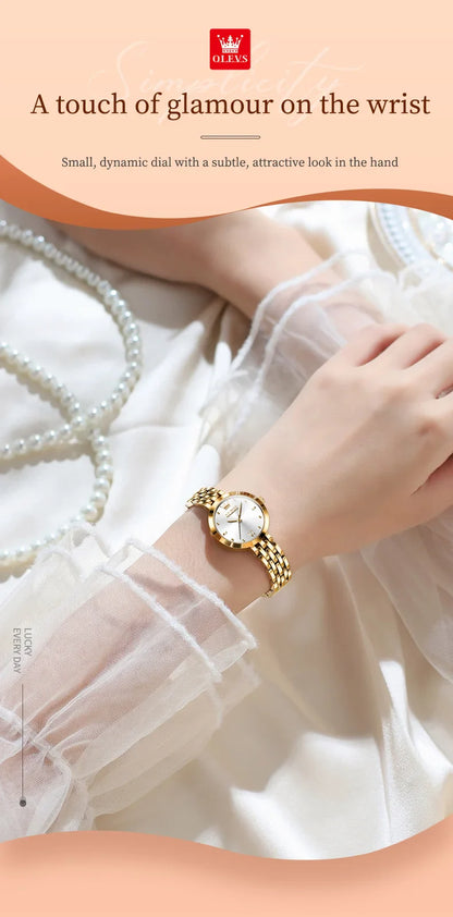 Elegant Waterproof Quartz Timepiece Luxury Gold Women's Watch