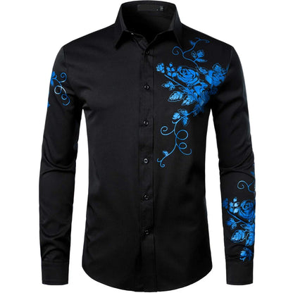 Trendy Fashion Casual Men’s Oversized Printed Long Sleeve Shirt