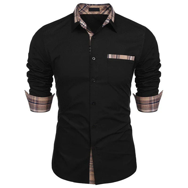 Loose, Soft, Plus-Size Fit Men's Long-Sleeve Office Shirt