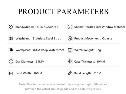 Waterproof Stainless Steel Elegant Luxury Women's Quartz Watch