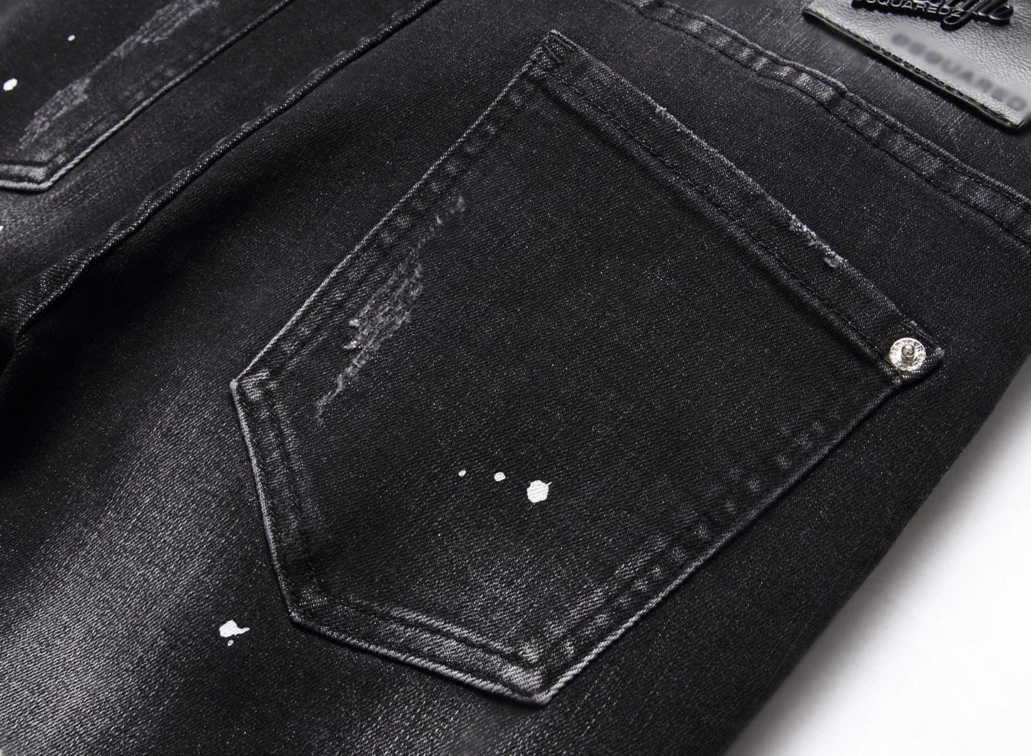 Zipper Splice & Pockets Men's High Waist Straight Denim Jeans