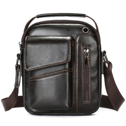 Large Capacity Crossbody Men's Casual Cow Leather Shoulder Bag