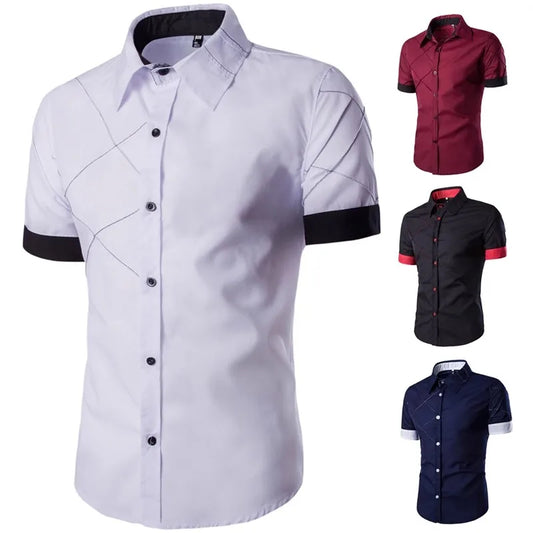 Casual Business Formal Men’s Cotton Short Sleeve Shirt