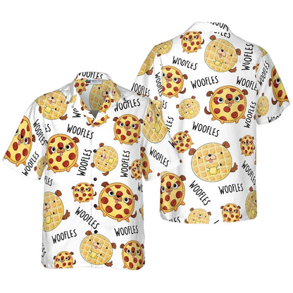 3D Pizza Print Hawaiian Unisex Beach Party Short Sleeve Shirt