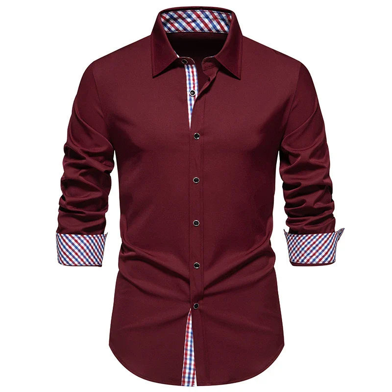 Classic Business  Buckle Soft Long Shirt for Men