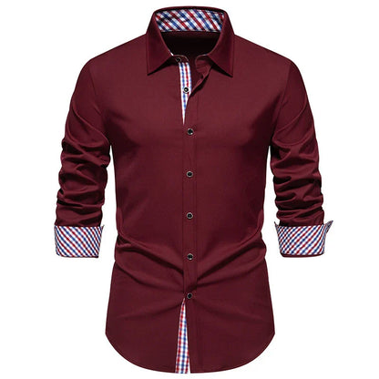 Classic Business  Buckle Soft Long Shirt for Men