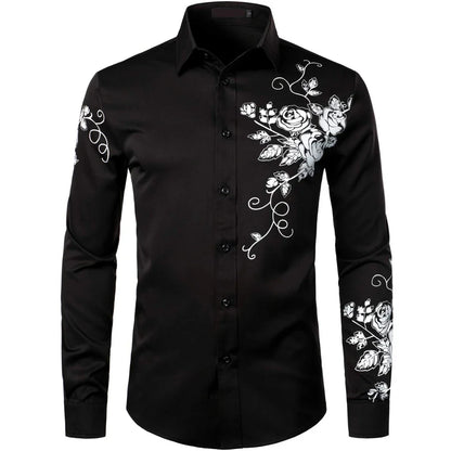 Elegant Oversized Printed Long Sleeve Shirt for Trendy Men’s Fashion