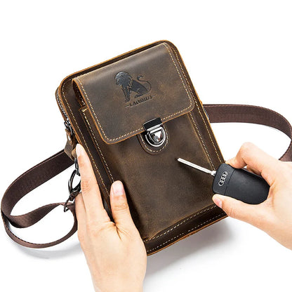 Men's Genuine Leather Crossbody Multi-Functional Belt & Waist Bag
