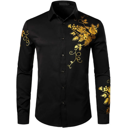 Trendy Casual Men’s Oversized Printed Long Sleeve Shirt