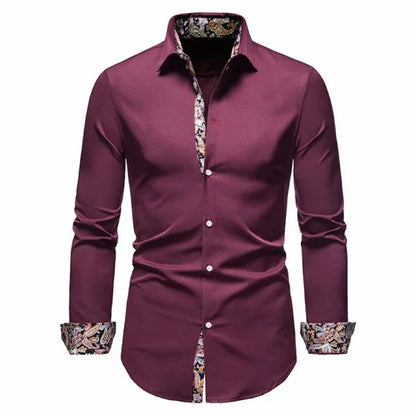 Men’s Slim Fit Long Sleeve Office Business Shirt