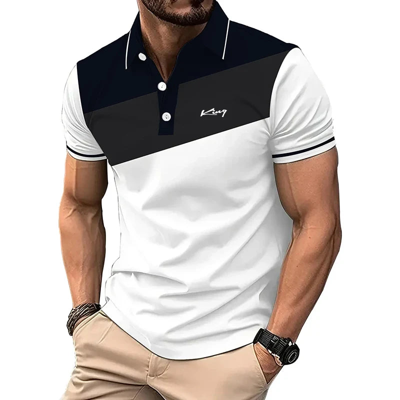 Summer Casual Short Sleeve Top Men’s 3D Print Polo Shirt
