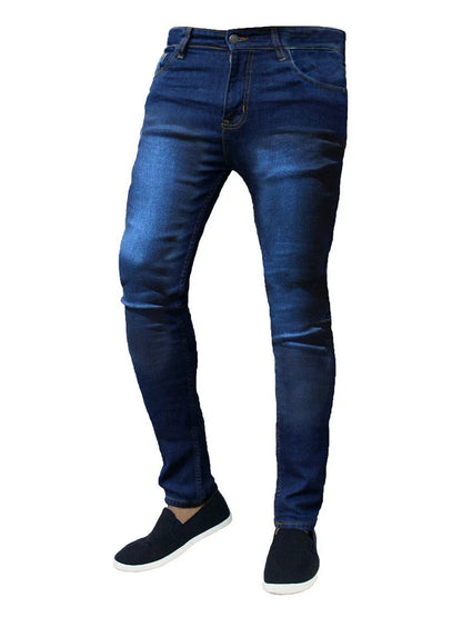 Classic Slim Fit Stretch Jeans for Men - Light Blue Denim Pants