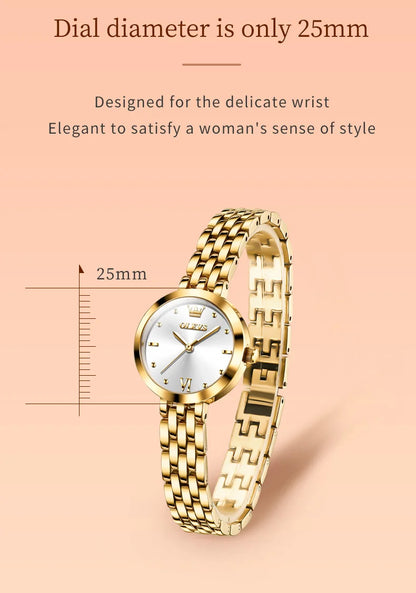 Elegant Waterproof Quartz Timepiece Luxury Gold Women's Watch