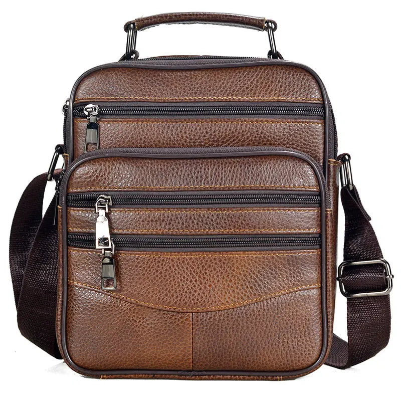 Genuine  Leather Messenger Bag for Business & iPad Tote