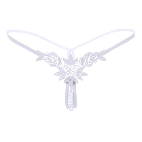 Ivory Bloom Strappy Lace Thong for Women