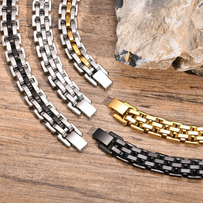 Men's 11mm Stainless Steel Link Bracelet – Bold, Refined & Durable