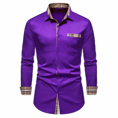 Men’s Office Slim Fit Button-Down Shirt with Pocket