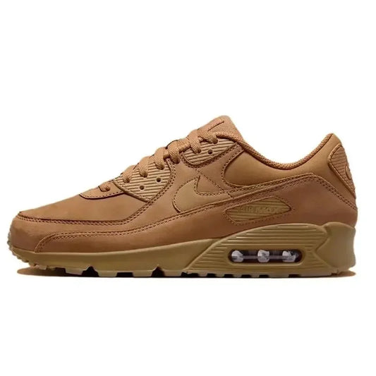 Nike Air Max 90 Retro Comfortable Sports Style Wear Resistant Low Cut Casual Running Shoes for Men and Women, Brown