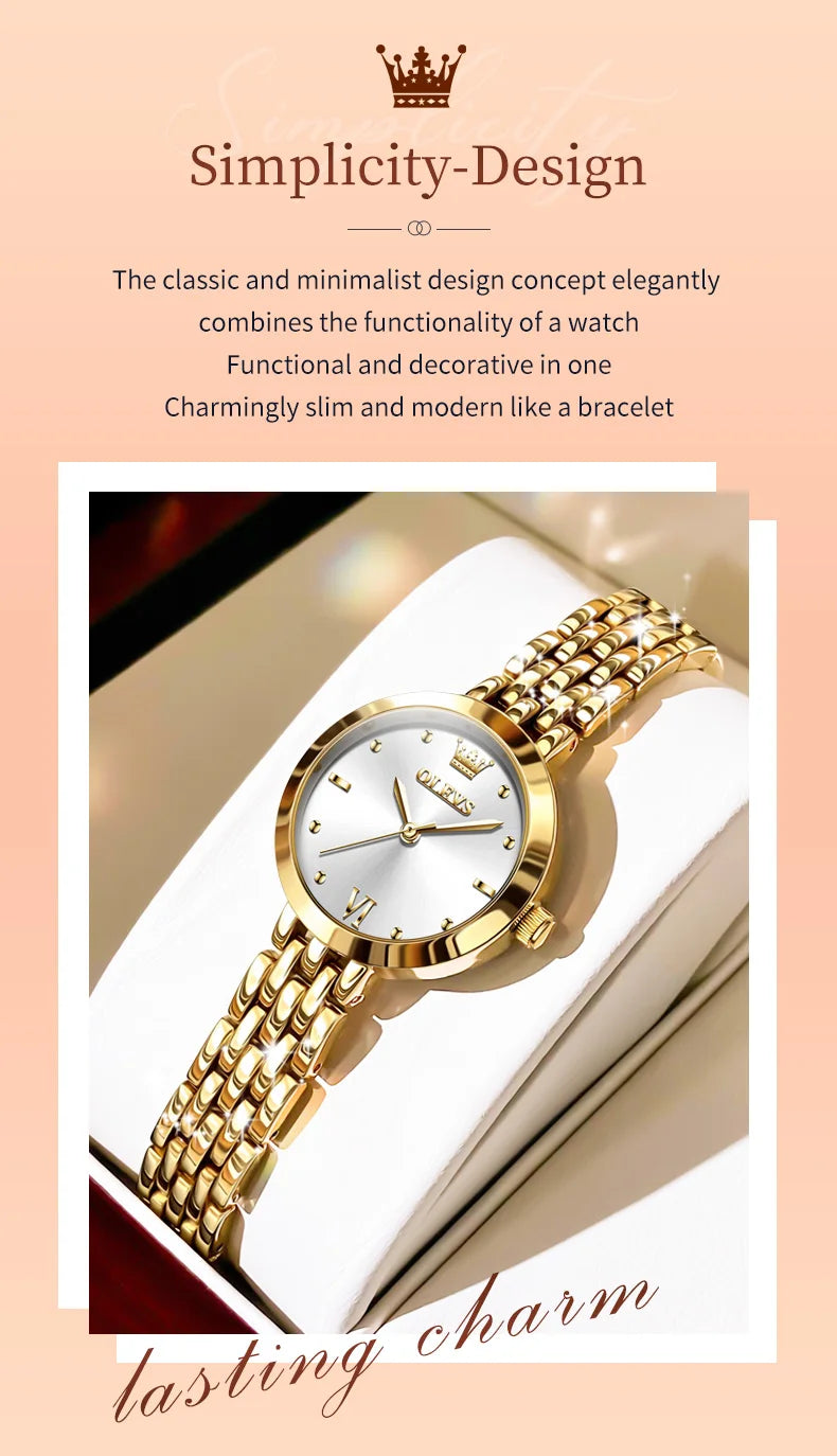 Elegant Waterproof Quartz Timepiece Luxury Gold Women's Watch