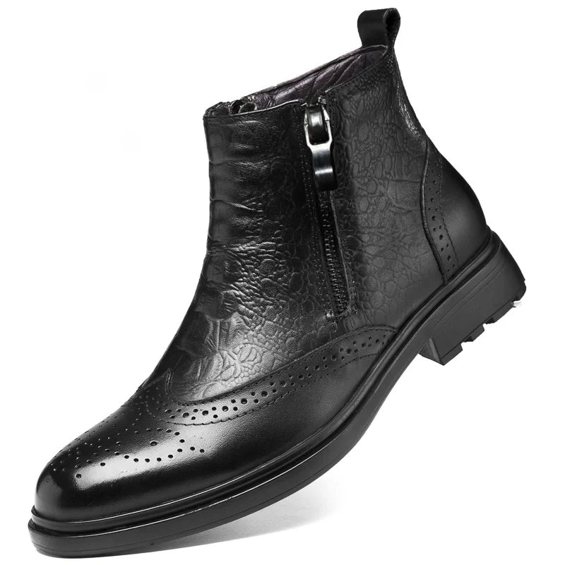 Comfy Casual Street Fashion Men’s Cowhide Chelsea Boots