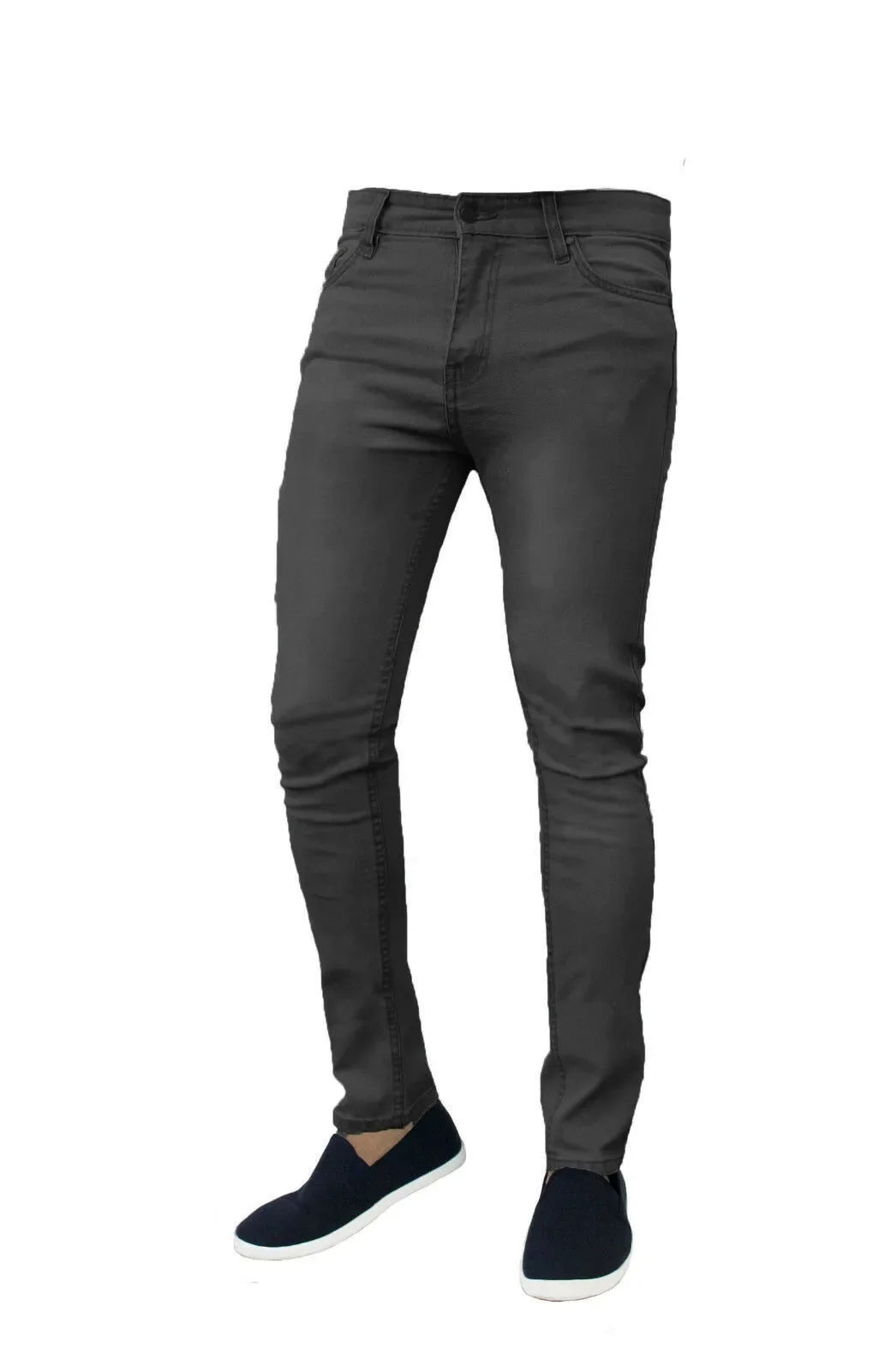 Classic Slim Fit Stretch Jeans for Men - Light Blue Denim Pants