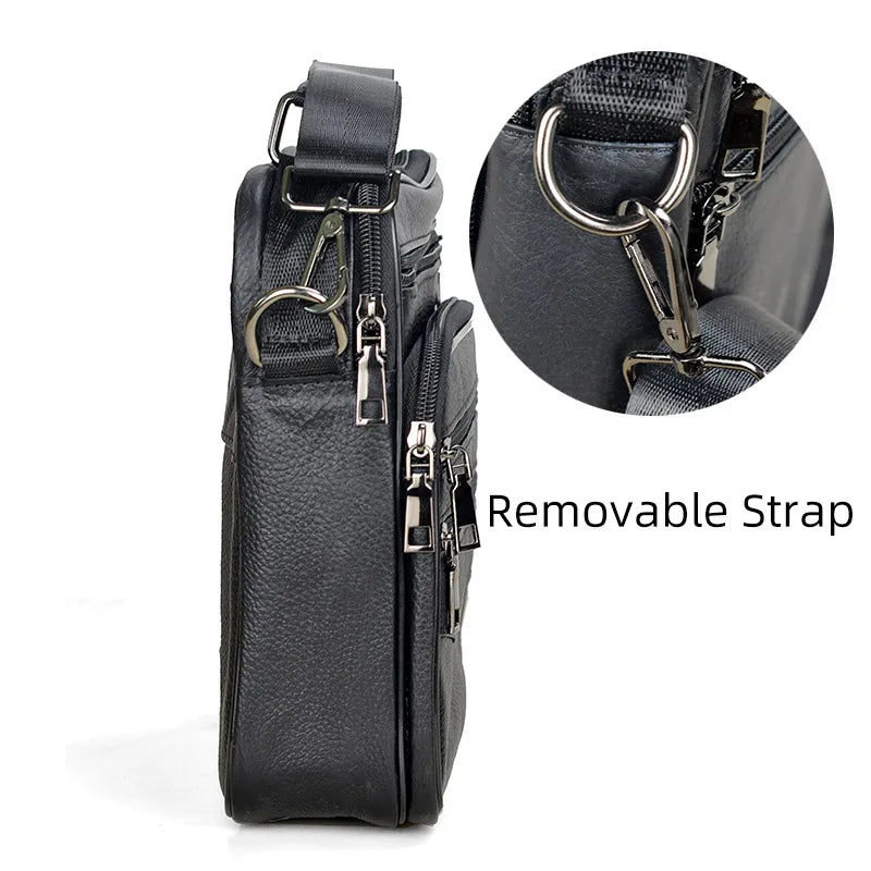 Genuine  Leather Messenger Bag for Business & iPad Tote