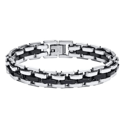 Men's 11mm Stainless Steel Link Bracelet – Bold, Refined & Durable