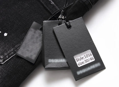 Zipper Splice & Pockets Men's High Waist Straight Denim Jeans