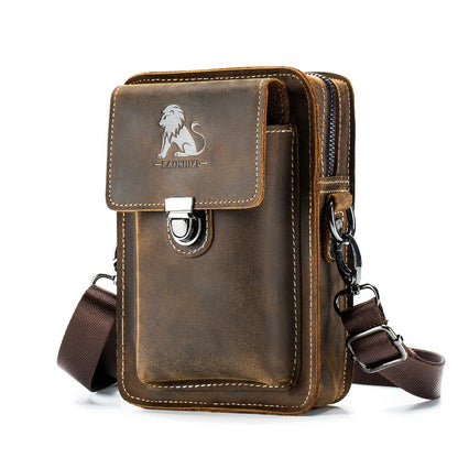 Men's Genuine Leather Crossbody Multi-Functional Belt & Waist Bag