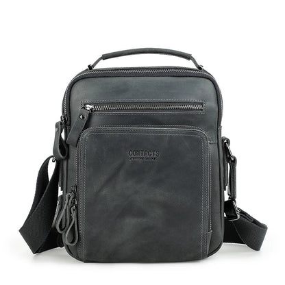 Vintage Crazy Horse Leather Men's Crossbody Messenger Shoulder Bag