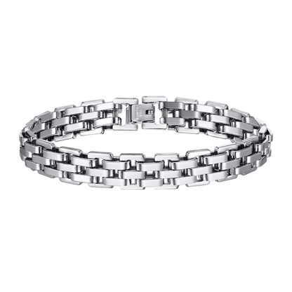 Men's 11mm Stainless Steel Link Bracelet – Bold, Refined & Durable