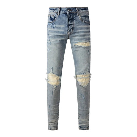 Trendy Retro Low-Rise Skinny Men’s Streetwear Jeans