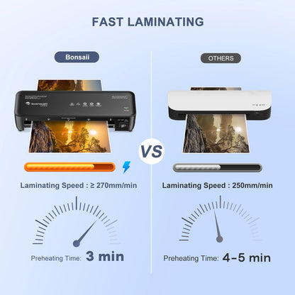 Jam-Free, Easy Use for Home & Office Bonsaii 9" Thermal Laminator