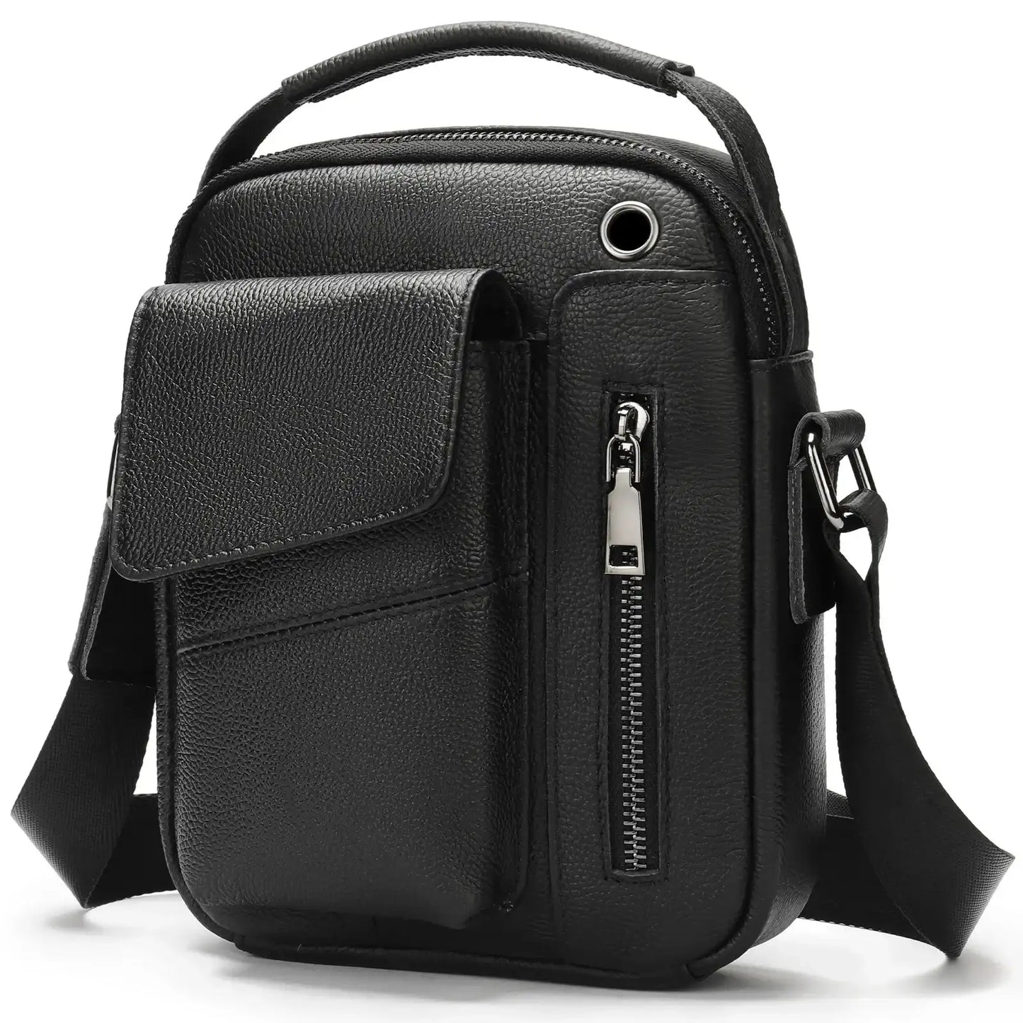 Large Capacity Crossbody Men's Casual Cow Leather Shoulder Bag