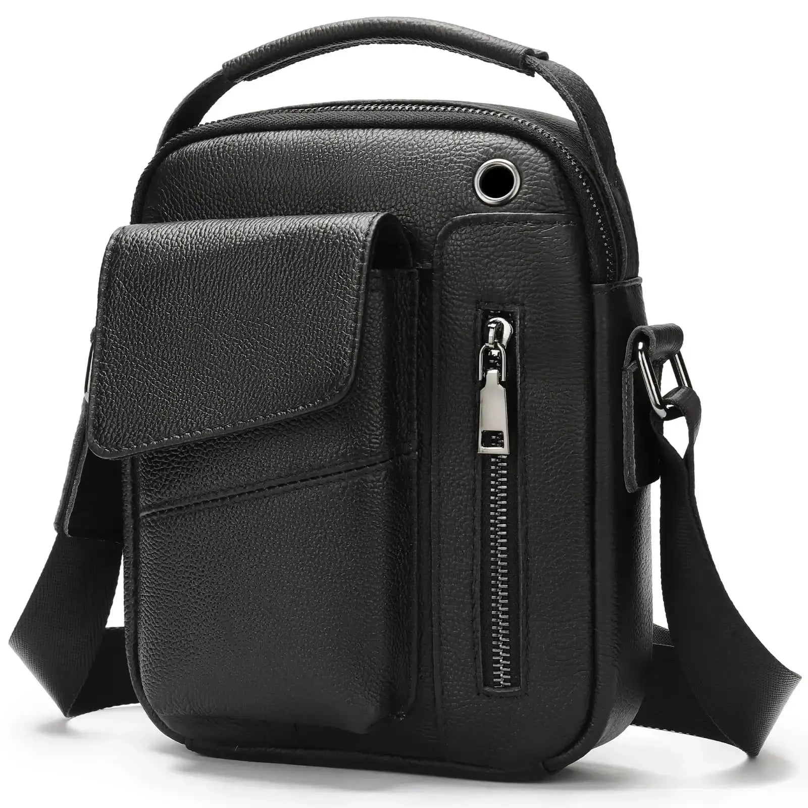 Large Capacity Crossbody Men's Casual Cow Leather Shoulder Bag