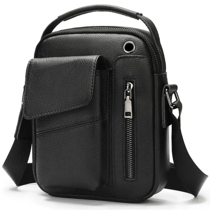 Large Capacity Crossbody Men's Casual Cow Leather Shoulder Bag