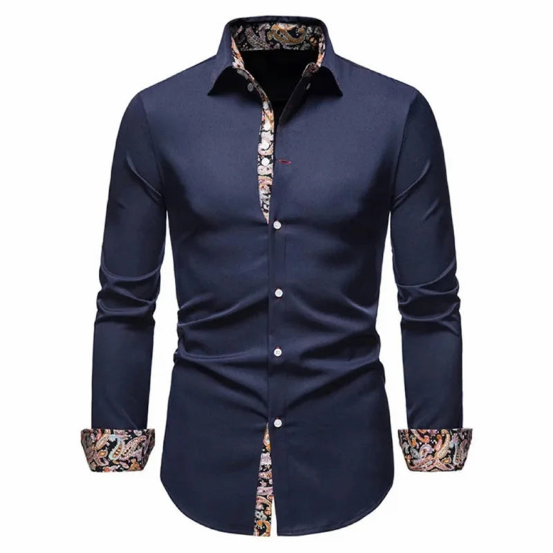 Men’s Slim Fit Long Sleeve Office Business Shirt