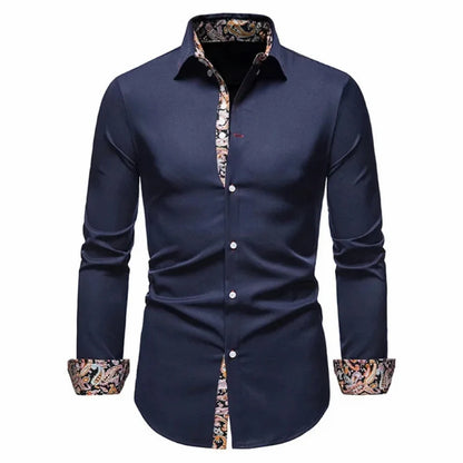Men’s Slim Fit Long Sleeve Office Business Shirt