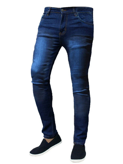 Classic Slim Fit Stretch Jeans for Men - Light Blue Denim Pants