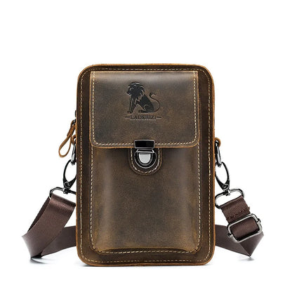 Men's Genuine Leather Crossbody Multi-Functional Belt & Waist Bag