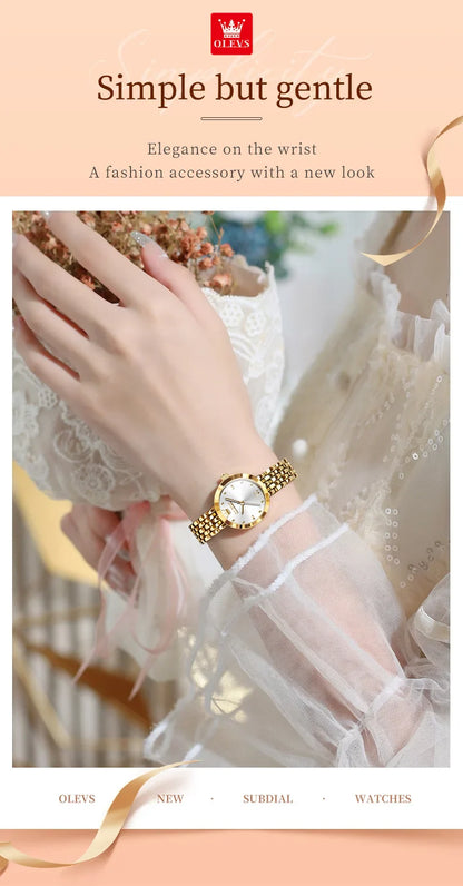 Elegant Waterproof Quartz Timepiece Luxury Gold Women's Watch