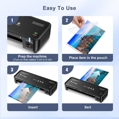 Jam-Free, Easy Use for Home & Office Bonsaii 9" Thermal Laminator