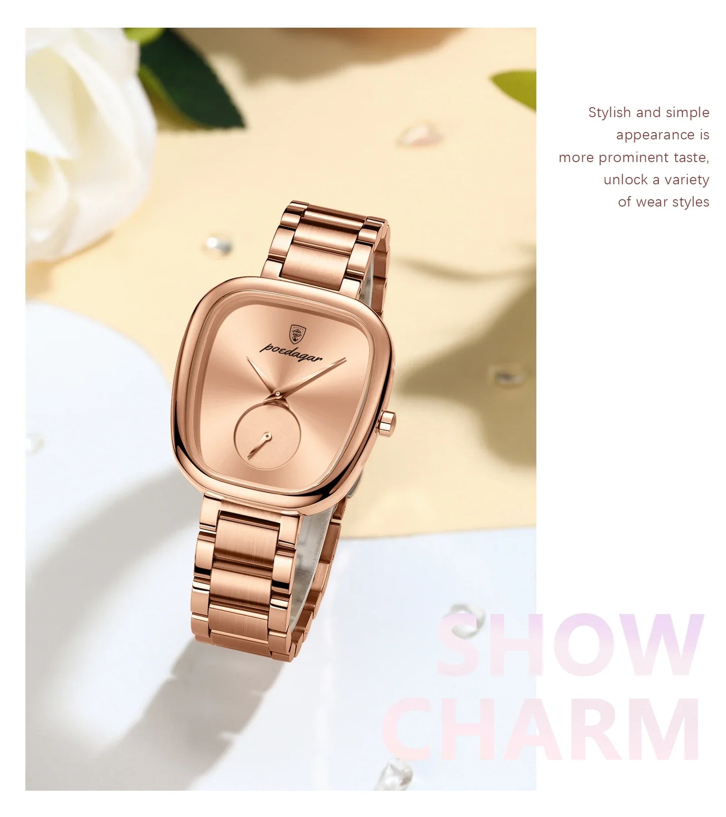 Waterproof Stainless Steel Elegant Luxury Women's Quartz Watch