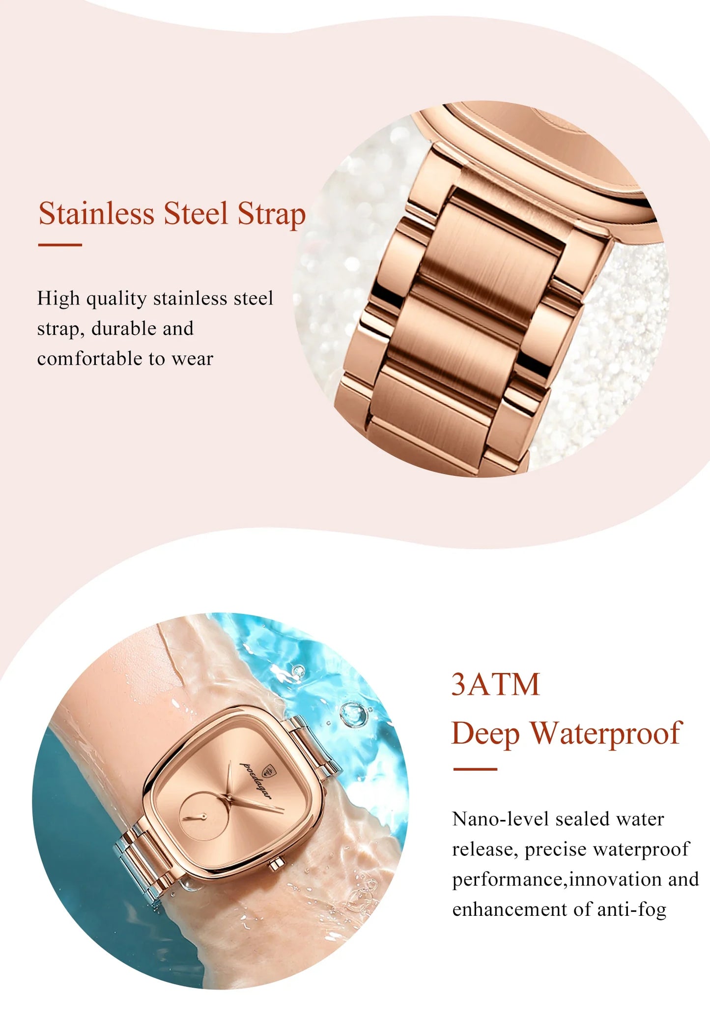 Waterproof Stainless Steel Elegant Luxury Women's Quartz Watch