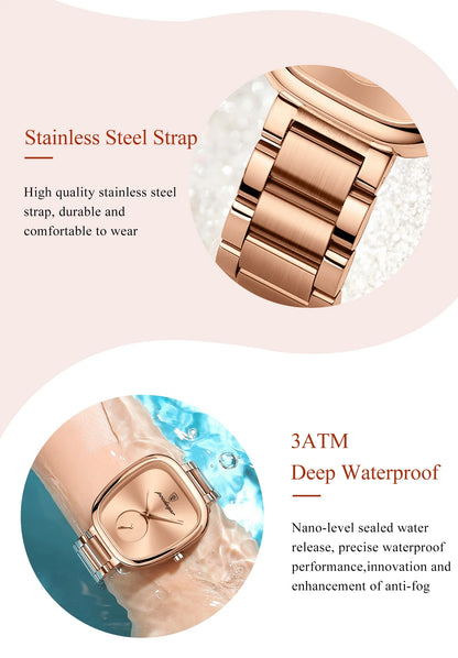 Waterproof Stainless Steel Elegant Luxury Women's Quartz Watch